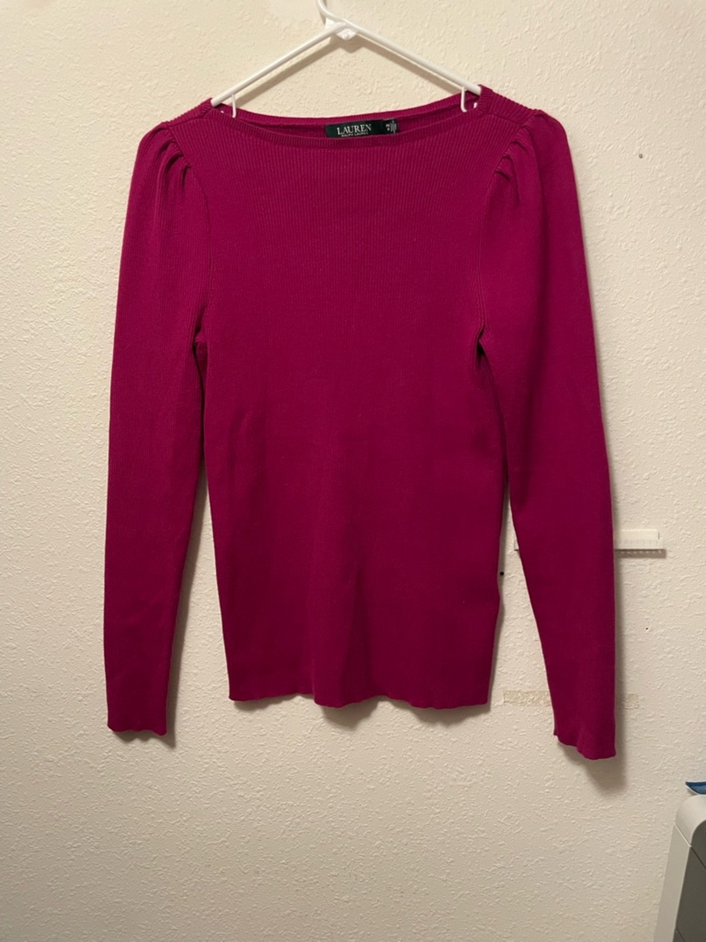 Lauren Ralph Lauren Boatneck Ribbed Sweater Women’s Petite Medium Classic